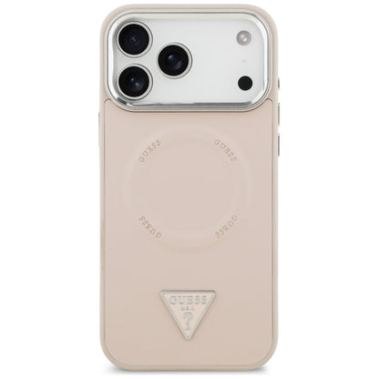 Калъф MagSafe за Apple iPhone 17 Pro, Guess, Triangle Logo, Розово Сребрист