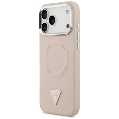 Калъф MagSafe за Apple iPhone 17 Pro, Guess, Triangle Logo, Розово Сребрист