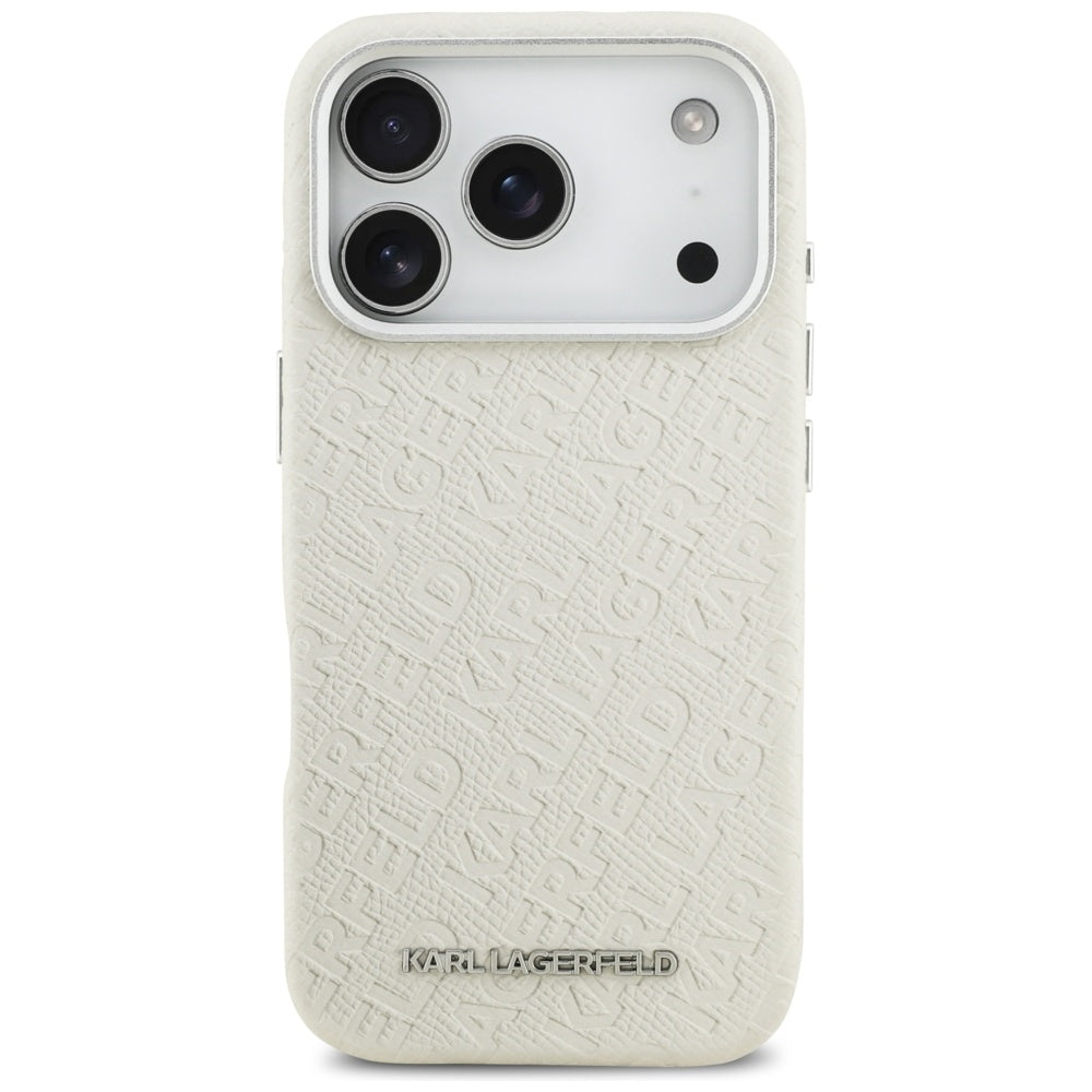 Калъф MagSafe за Apple iPhone 17 Pro, Karl Lagerfeld, FW Stamped Karl, Бежов
