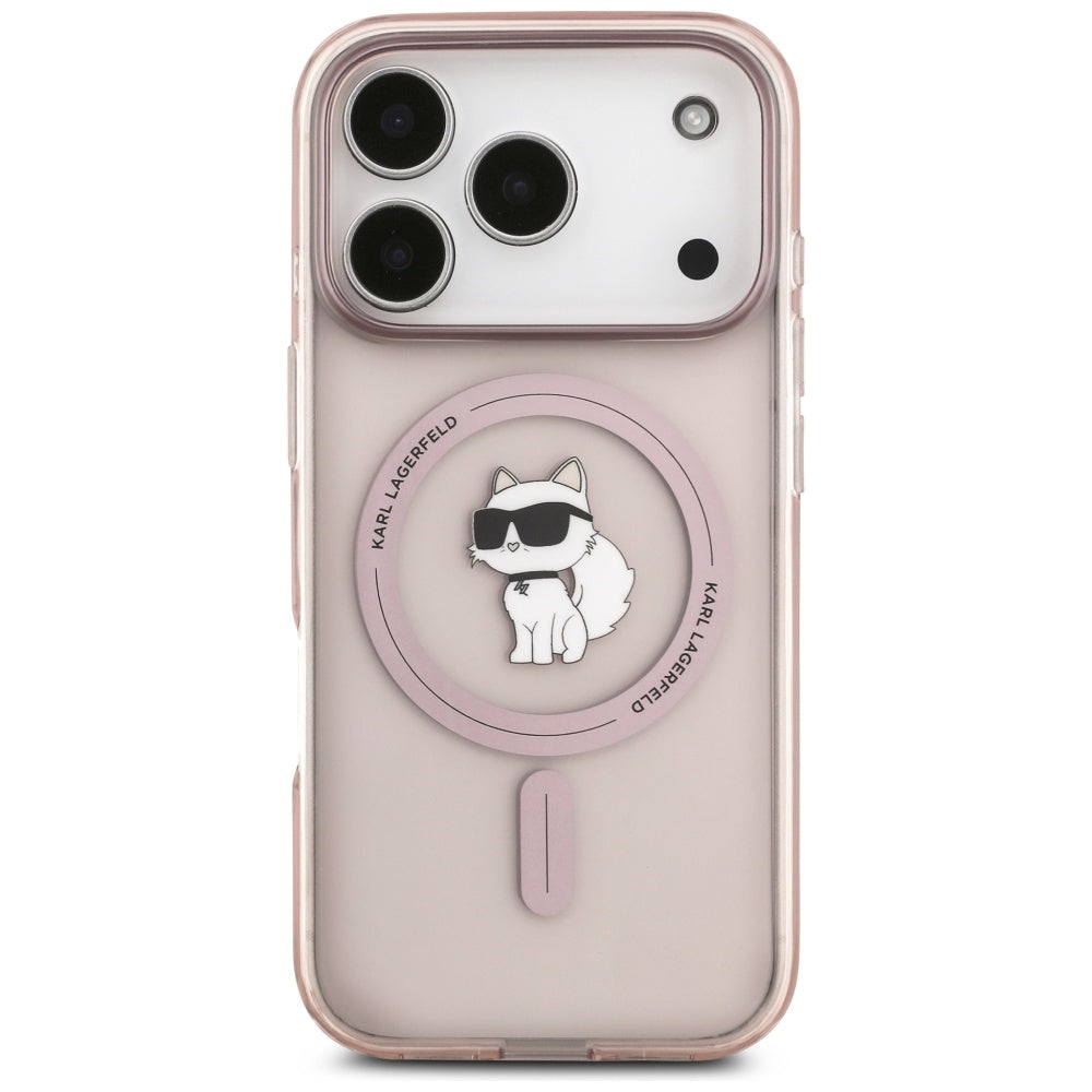 Калъф MagSafe за Apple iPhone 17 Pro, Karl Lagerfeld, IML Choupette, Розов