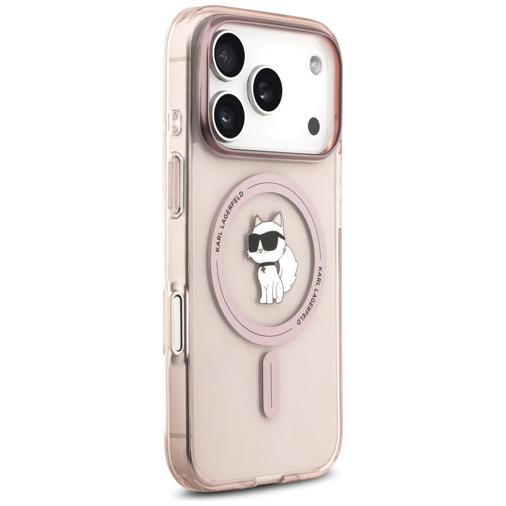 Калъф MagSafe за Apple iPhone 17 Pro, Karl Lagerfeld, IML Choupette, Розов