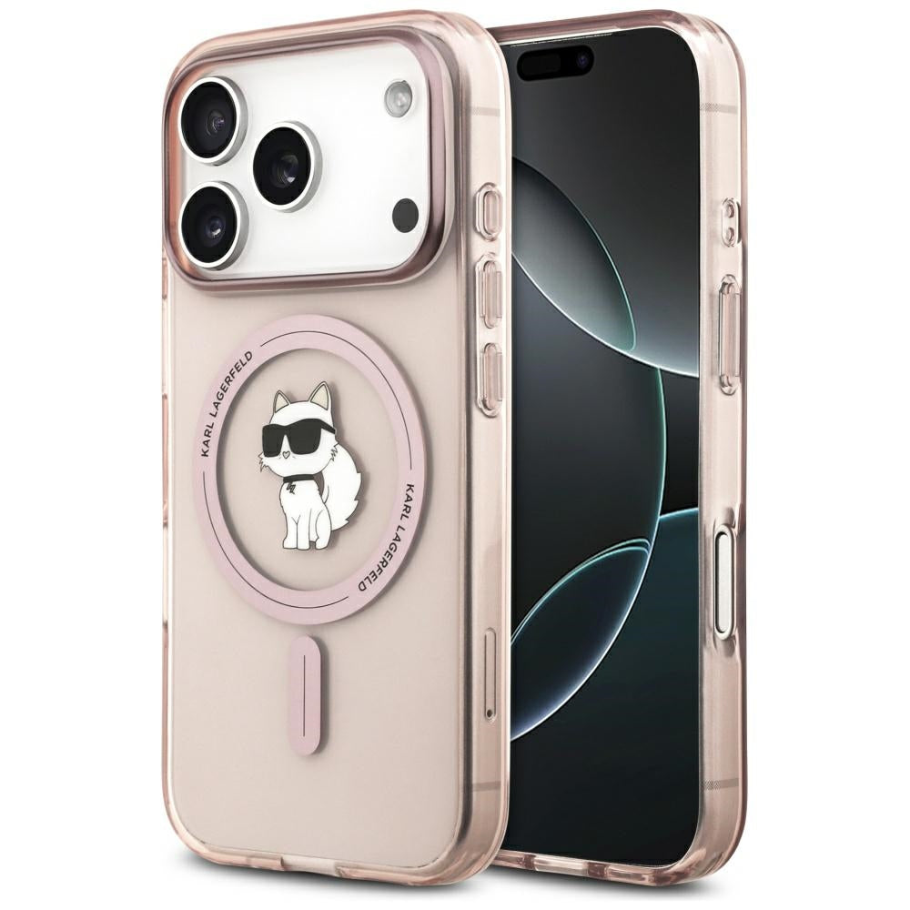 Калъф MagSafe за Apple iPhone 17 Pro, Karl Lagerfeld, IML Choupette, Розов