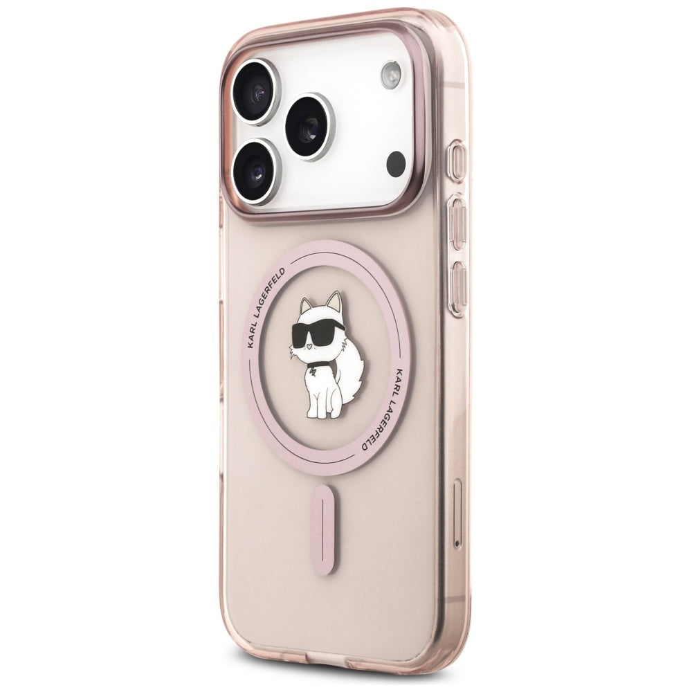 Калъф MagSafe за Apple iPhone 17 Pro, Karl Lagerfeld, IML Choupette, Розов