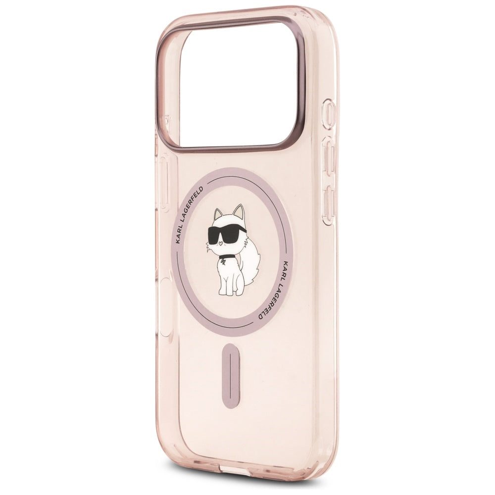 Калъф MagSafe за Apple iPhone 17 Pro, Karl Lagerfeld, IML Choupette, Розов