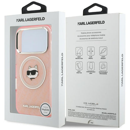 Калъф MagSafe за Apple iPhone 17 Pro, Karl Lagerfeld, IML Choupette`s Head, Розов