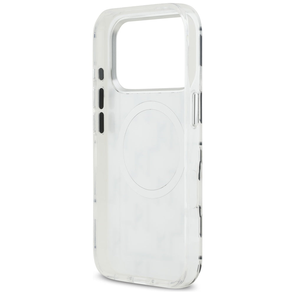 Калъф MagSafe за Apple iPhone 17 Pro, Karl Lagerfeld, IML KL Monogram, Бял
