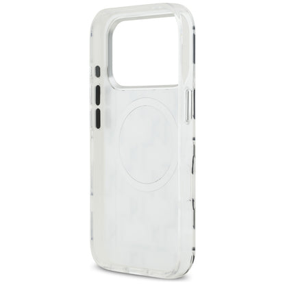 Калъф MagSafe за Apple iPhone 17 Pro, Karl Lagerfeld, IML KL Monogram, Бял