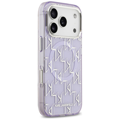 Калъф MagSafe за Apple iPhone 17 Pro, Karl Lagerfeld, IML KL Monogram, Лилав