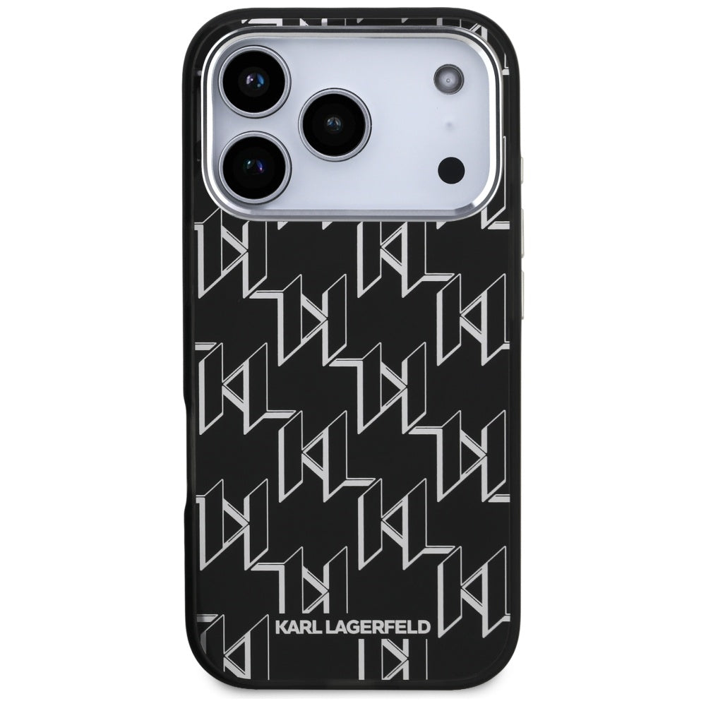 Калъф MagSafe за Apple iPhone 17 Pro, Karl Lagerfeld, IML KL Monogram, Черен