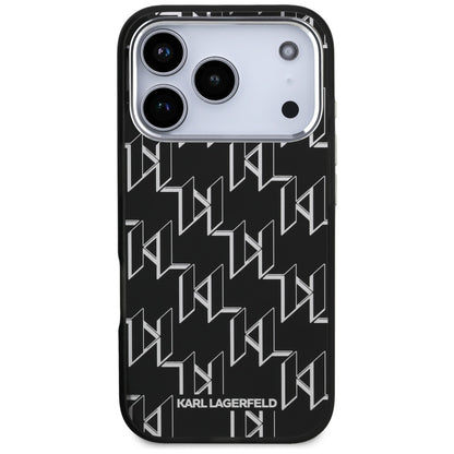 Калъф MagSafe за Apple iPhone 17 Pro, Karl Lagerfeld, IML KL Monogram, Черен