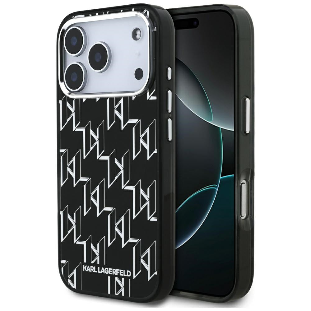 Калъф MagSafe за Apple iPhone 17 Pro, Karl Lagerfeld, IML KL Monogram, Черен