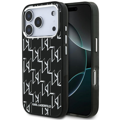 Калъф MagSafe за Apple iPhone 17 Pro, Karl Lagerfeld, IML KL Monogram, Черен