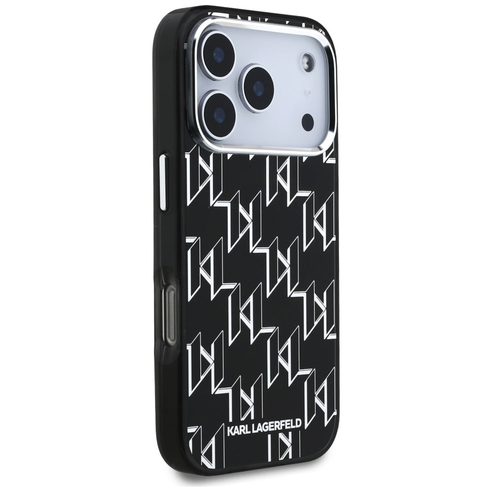 Калъф MagSafe за Apple iPhone 17 Pro, Karl Lagerfeld, IML KL Monogram, Черен