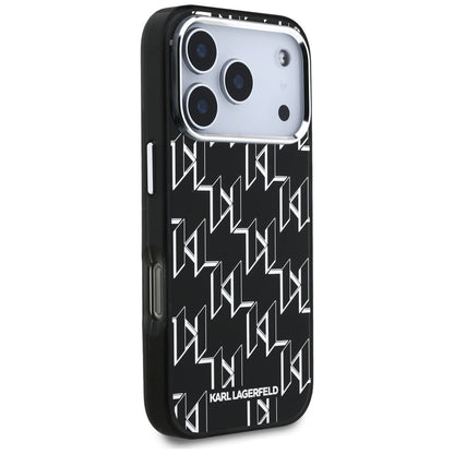 Калъф MagSafe за Apple iPhone 17 Pro, Karl Lagerfeld, IML KL Monogram, Черен