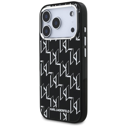 Калъф MagSafe за Apple iPhone 17 Pro, Karl Lagerfeld, IML KL Monogram, Черен