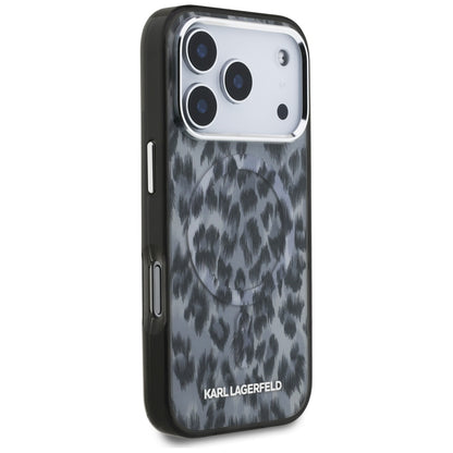 Калъф MagSafe за Apple iPhone 17 Pro, Karl Lagerfeld, IML Leopard Pattern, Черен
