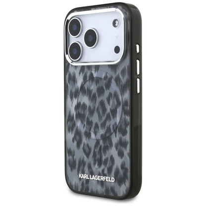Калъф MagSafe за Apple iPhone 17 Pro, Karl Lagerfeld, IML Leopard Pattern, Черен