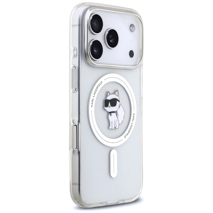 Калъф MagSafe за Apple iPhone 17 Pro, Karl Lagerfeld, IML Logo Choupette, Прозрачен