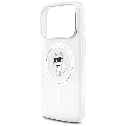 Калъф MagSafe за Apple iPhone 17 Pro, Karl Lagerfeld, IML Logo Choupette, Прозрачен