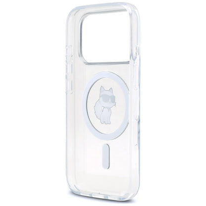 Калъф MagSafe за Apple iPhone 17 Pro, Karl Lagerfeld, IML Logo Choupette, Прозрачен