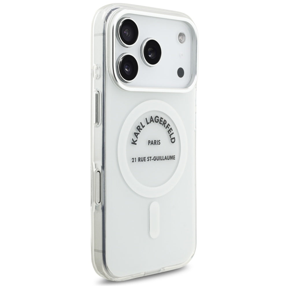 Калъф MagSafe за Apple iPhone 17 Pro, Karl Lagerfeld, IML Logo RSG, Прозрачен