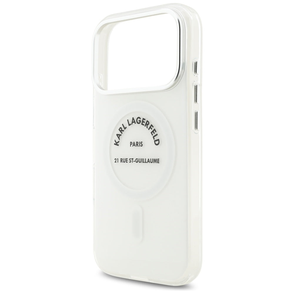 Калъф MagSafe за Apple iPhone 17 Pro, Karl Lagerfeld, IML Logo RSG, Прозрачен