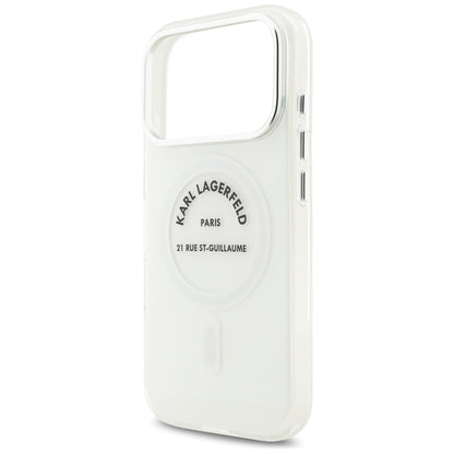 Калъф MagSafe за Apple iPhone 17 Pro, Karl Lagerfeld, IML Logo RSG, Прозрачен