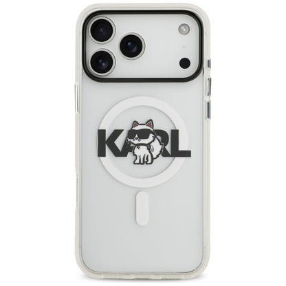 Калъф MagSafe за Apple iPhone 17 Pro, Karl Lagerfeld, IML Sketch Logo Choupette, Прозрачен