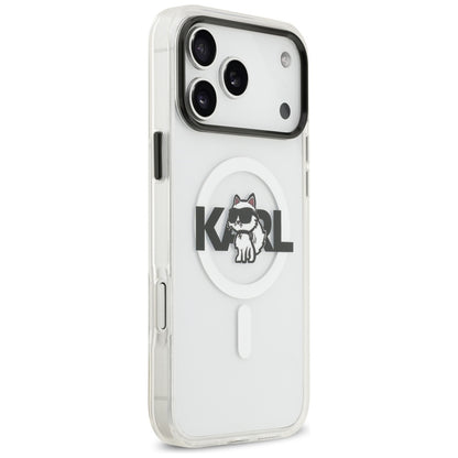 Калъф MagSafe за Apple iPhone 17 Pro, Karl Lagerfeld, IML Sketch Logo Choupette, Прозрачен