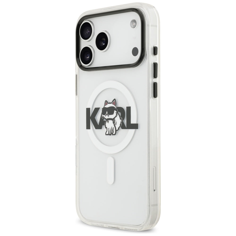 Калъф MagSafe за Apple iPhone 17 Pro, Karl Lagerfeld, IML Sketch Logo Choupette, Прозрачен