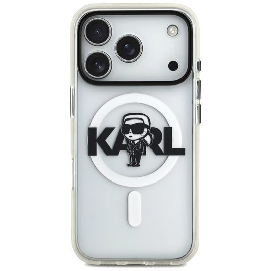 Калъф MagSafe за Apple iPhone 17 Pro, Karl Lagerfeld, IML Sketch Logo Karl, Прозрачен