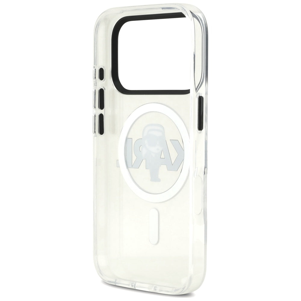 Калъф MagSafe за Apple iPhone 17 Pro, Karl Lagerfeld, IML Sketch Logo Karl, Прозрачен