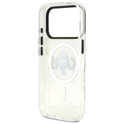 Калъф MagSafe за Apple iPhone 17 Pro, Karl Lagerfeld, IML Sketch Logo Karl, Прозрачен