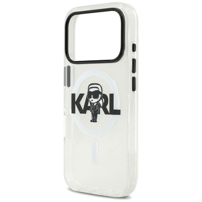 Калъф MagSafe за Apple iPhone 17 Pro, Karl Lagerfeld, IML Sketch Logo Karl, Прозрачен