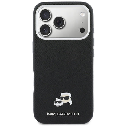 MagSafe Case for Apple iPhone 17 Pro, Karl Lagerfeld, Karl & Choupette Head's Pin, Black