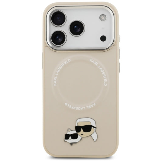 Калъф MagSafe за Apple iPhone 17 Pro, Karl Lagerfeld, Karl & Choupette Pins, Бежов