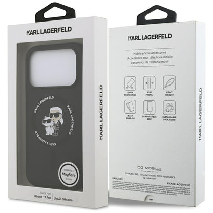 Калъф MagSafe за Apple iPhone 17 Pro, Karl Lagerfeld, Ring Karl & Choupette, Черен