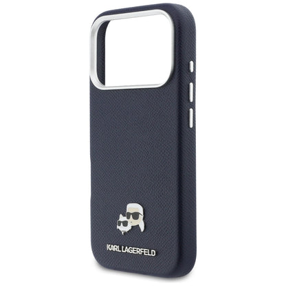 Калъф MagSafe за Apple iPhone 17 Pro, Karl Lagerfeld, Saffiano Karl & Choupette Pins, Син