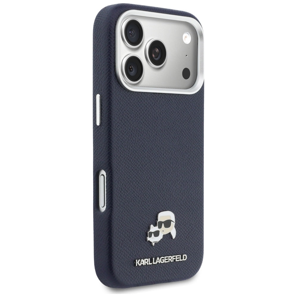 Калъф MagSafe за Apple iPhone 17 Pro, Karl Lagerfeld, Saffiano Karl & Choupette Pins, Син