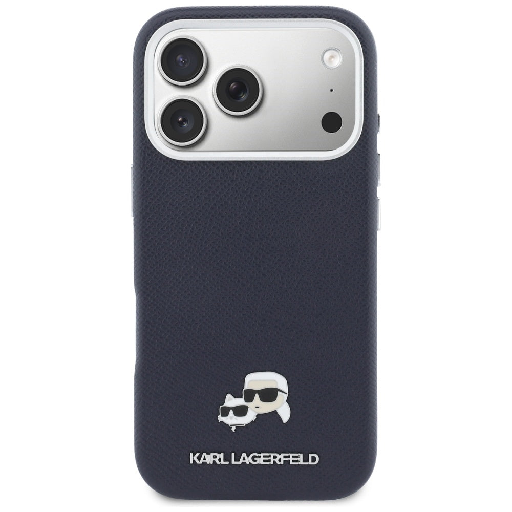 Калъф MagSafe за Apple iPhone 17 Pro, Karl Lagerfeld, Saffiano Karl & Choupette Pins, Син
