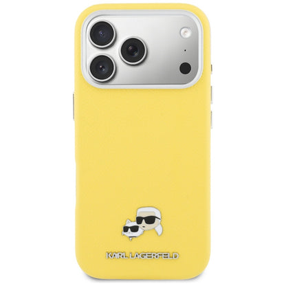Калъф MagSafe за Apple iPhone 17 Pro, Karl Lagerfeld, Saffiano Karl & Choupette Pins, Жълт