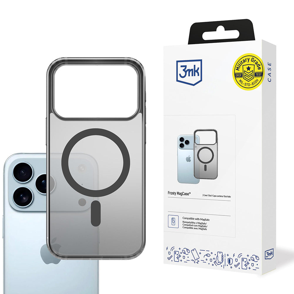 Калъф MagSafe за Apple iPhone 17 Pro Max, 3MK, Frosty MagCase, Черен