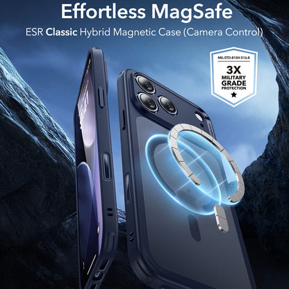 Калъф MagSafe за Apple iPhone 17 Pro Max, ESR, Classic Hybrid, Сатенено син