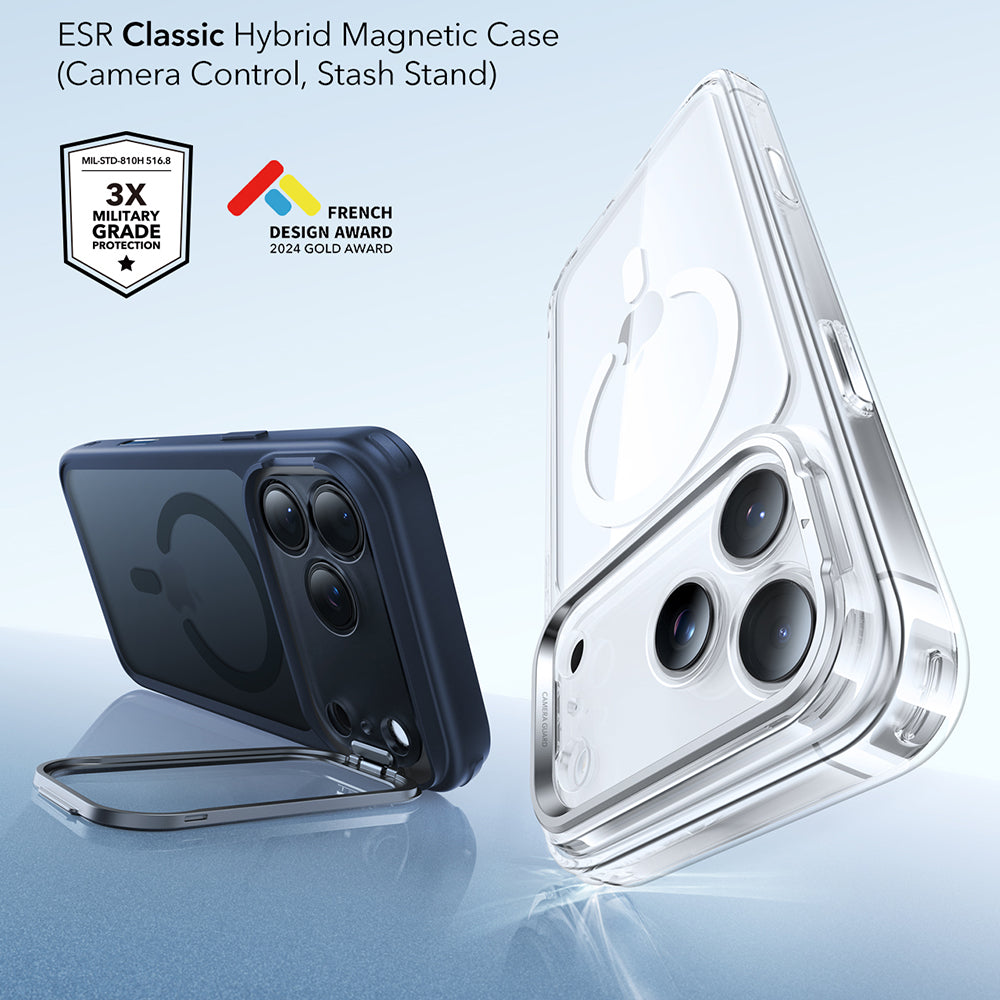 Калъф MagSafe за Apple iPhone 17 Pro Max, ESR, Classic Hybrid Kickstand, Сатенено син