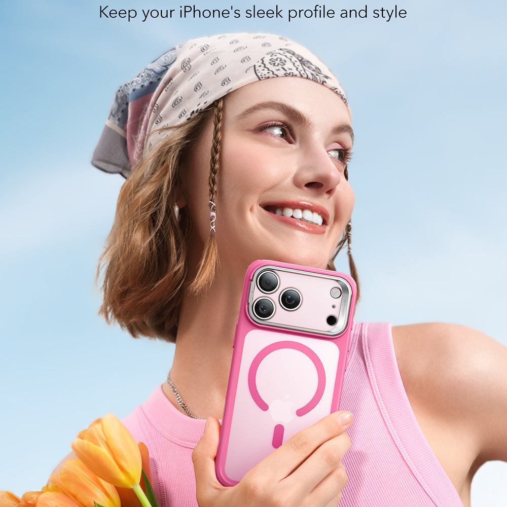 Калъф MagSafe за Apple iPhone 17 Pro Max, ESR, Classic Hybrid Kickstand, Сатенено розов