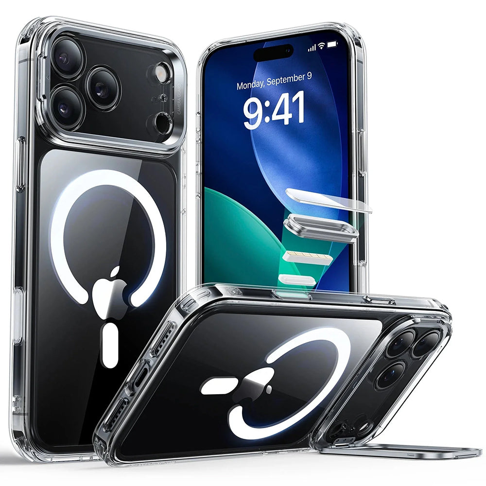 Калъф MagSafe за Apple iPhone 17 Pro Max, ESR, Classic Hybrid Kickstand, Прозрачен