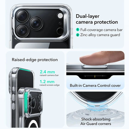 Калъф MagSafe за Apple iPhone 17 Pro Max, ESR, Classic Hybrid Kickstand, Прозрачен