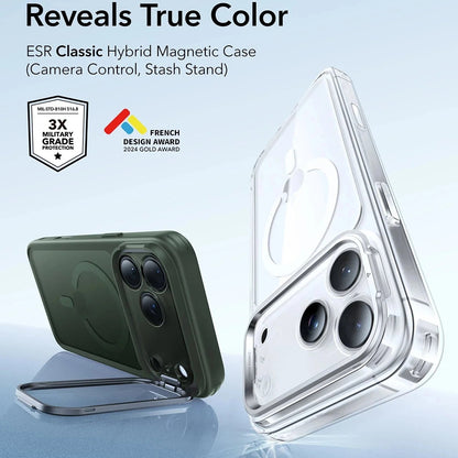 Калъф MagSafe за Apple iPhone 17 Pro Max, ESR, Classic Hybrid Kickstand, Сатенено зелен