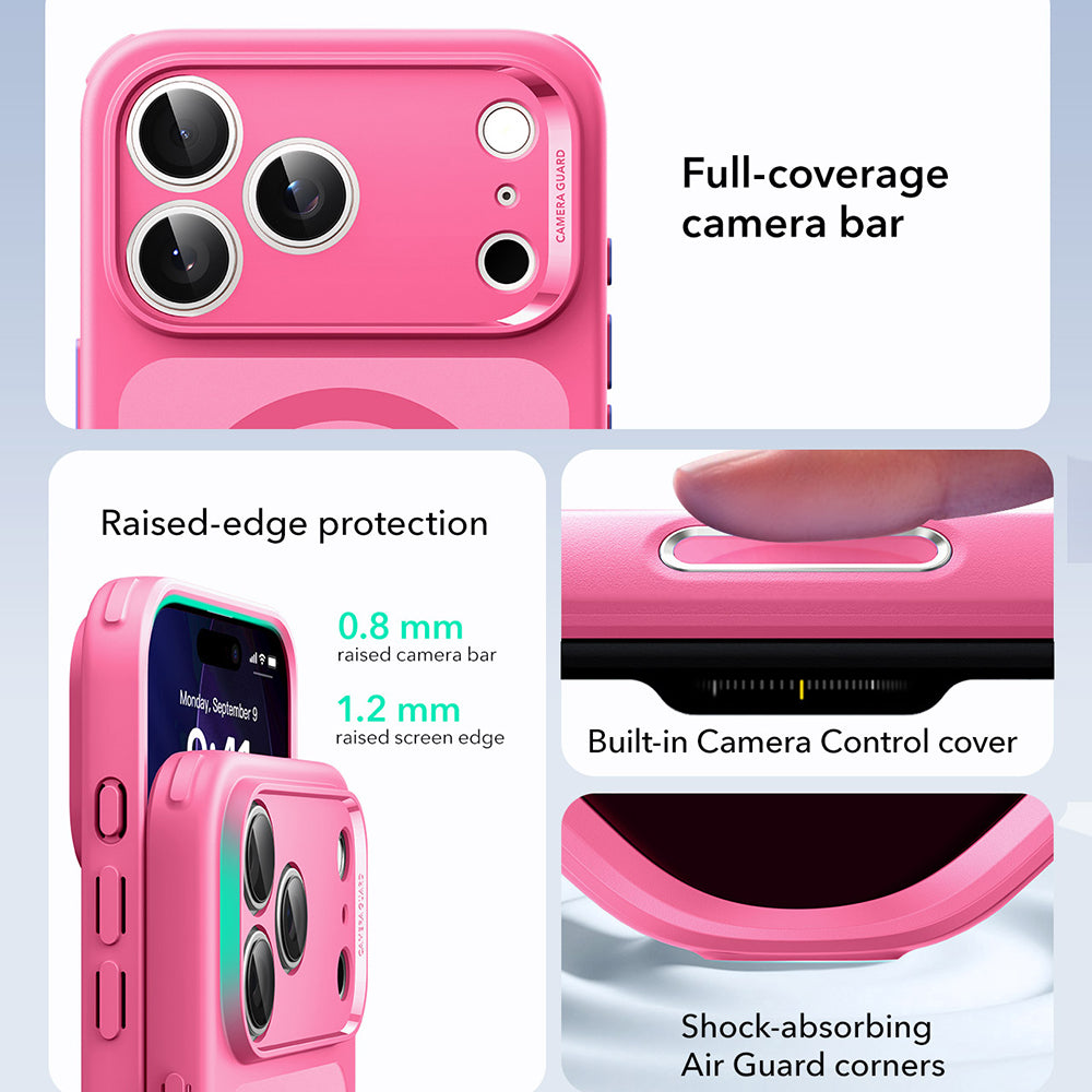 Калъф MagSafe за Apple iPhone 17 Pro Max, ESR, Classic Hybrid, Сатенено розов