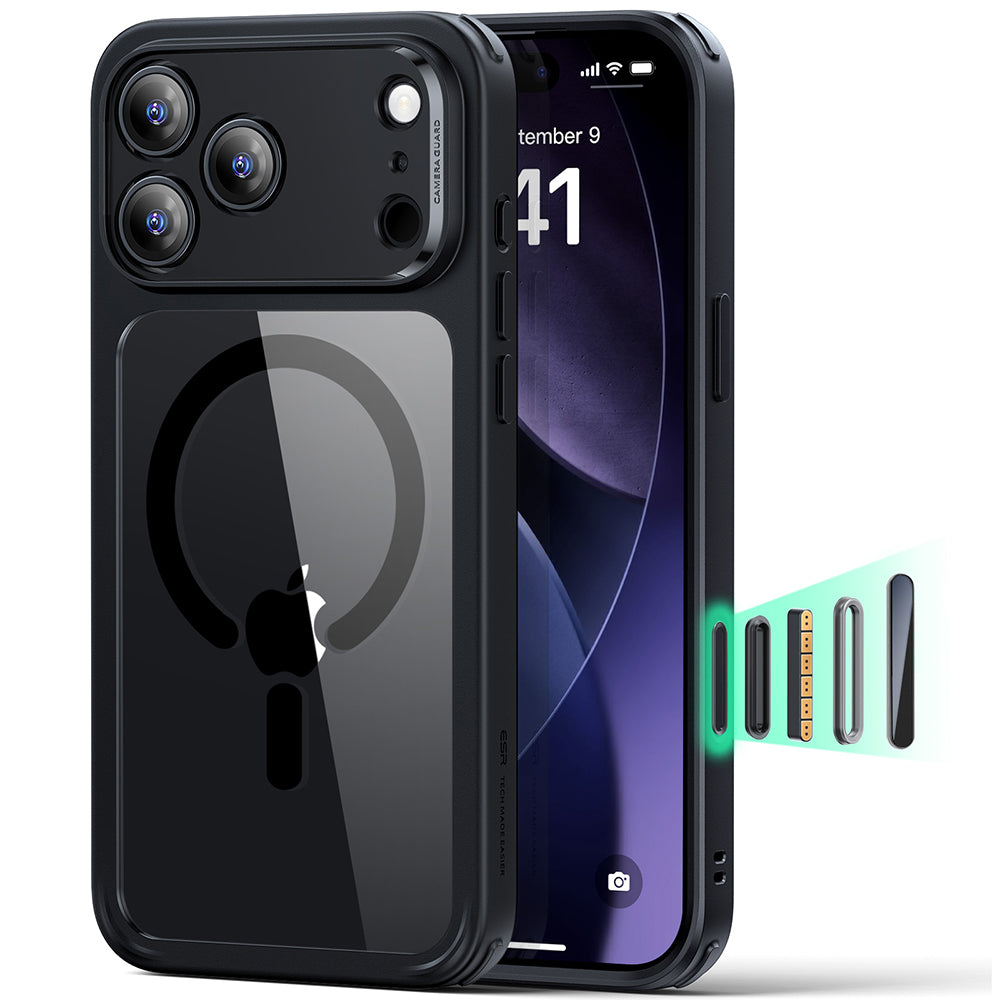Калъф MagSafe за Apple iPhone 17 Pro Max, ESR, Classic Hybrid, Черен Прозрачен